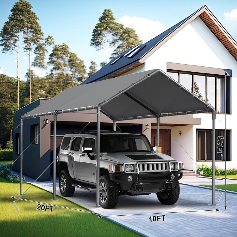 Outdoor Carport 10x20ft Heavy Duty Car Tent, Portable Garage Canopy Storage Shed, Car Shelter, All-Season Tarp Tent for Car, Party patio cover