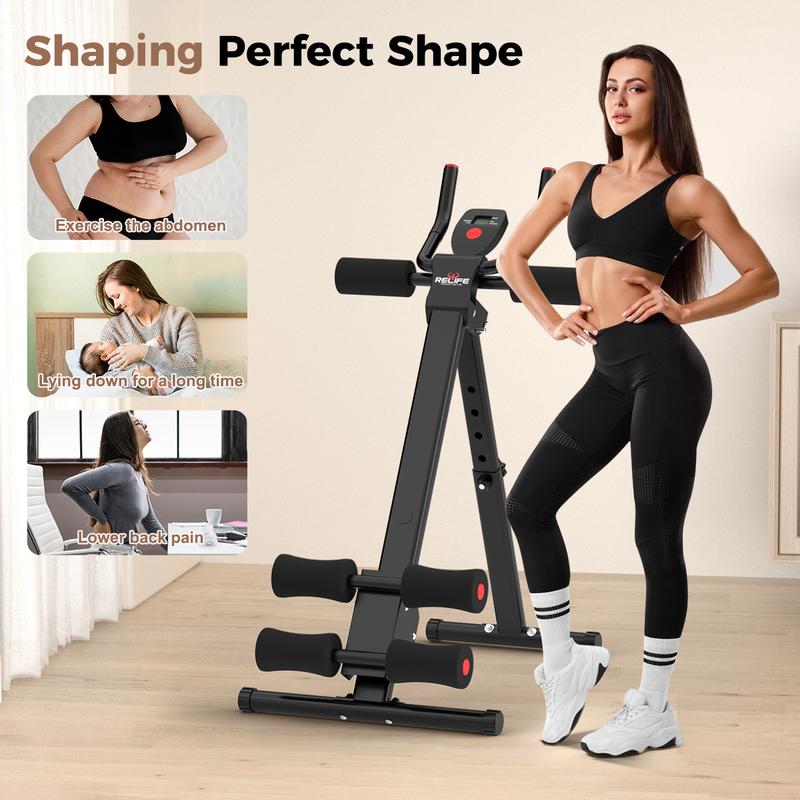 Relife Sports Ab Workout Equipment, Adjustable Ab Machine Body Workout for Home Gym, Strength Training Exercise Equipment for Core & Abdominal