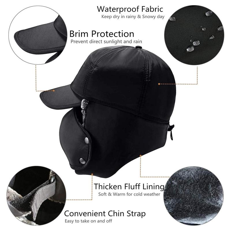 Arctic Expedition Hat for Outdoor Enthusiasts Thermal Insulated Cap with Ear Coverage Unisex Winter Gear for Skiing, Hunting, Fishing Windproof Warm