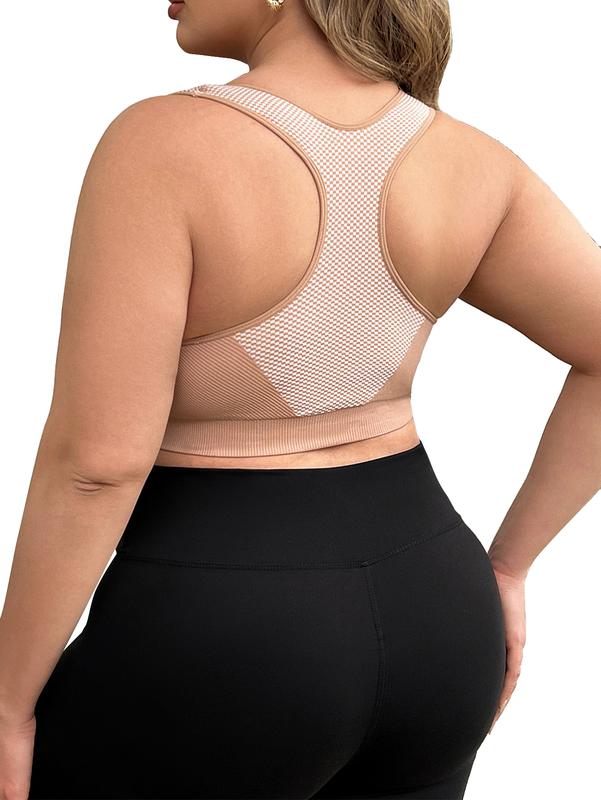 3 PCS Women's Plus Size Sports Bra, Plus Size Yoga Sports Underwear , Removable Bra Pads, Comfortable and Breathable, Everyday Bra, wireless