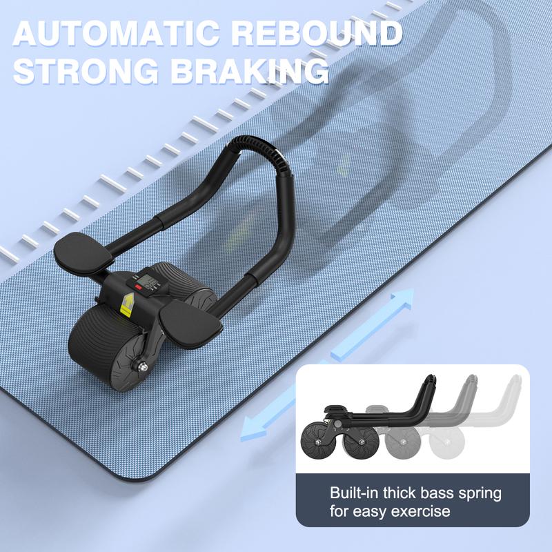 Abdominal Exercise Machine Ab Roller Wheel with Elbow Support Automatic Rebound Abdominal Wheel Abs Workout Equipment Ab Wheel Roller for Core Workout