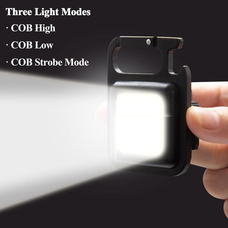 COB Keychain Work Light Mini LED,Camping Lights 800 Lumens Rechargeable Flashlight  Emergency Lamp Mini Torch Keyring Light for Emergency Repair