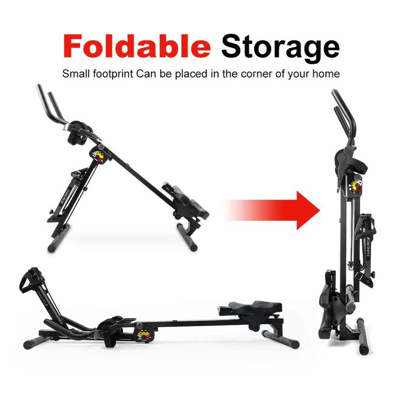 3 in 1 ab Machine, ab coaster workout Equipment combine rowing machine for Home Gym, Height Adjustable ab Trainer, Foldable Fitness Equipment.