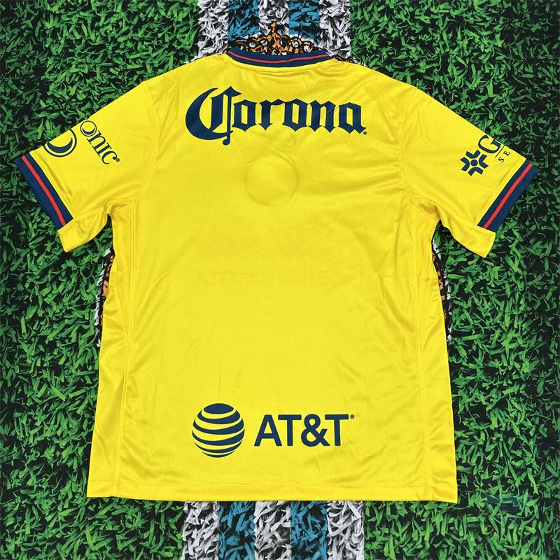 2425 LIGA MX Club America Home Yellow Short Sleeve Soccer Jerseys New Season Quick Dry Sports