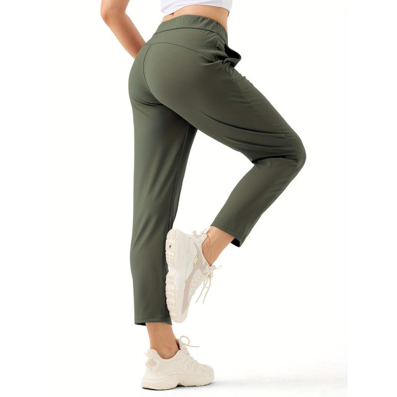 Stretchy Golf Pants for Women - 7 8 Ankle Sweatpants with Deep Pockets for Athletic, Lounge, Travel, Work, Tennis, and Gym - Breathable, Comfortable, and Versatile