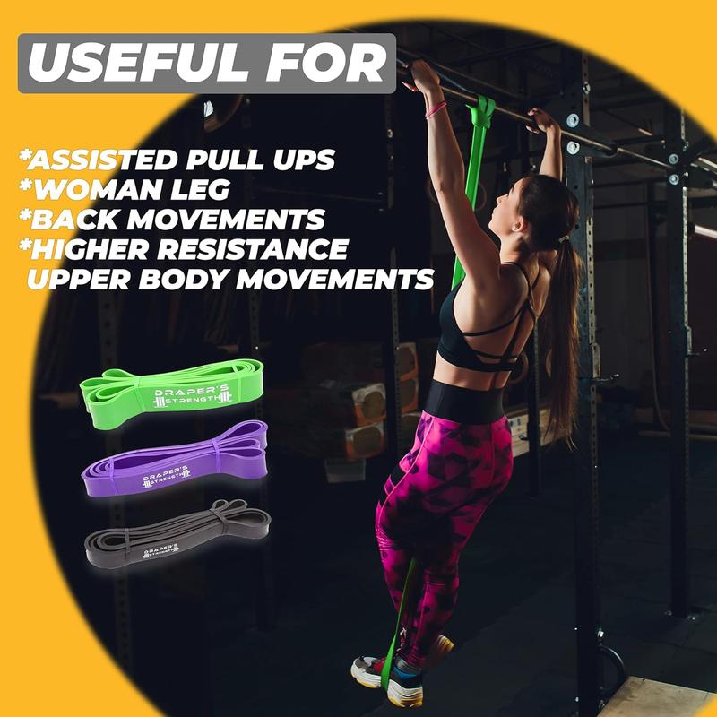 Drap Heavy Duty Resistance Stretch Loop Bands for Powerlifting Workout Exercise and Assisted Pull Ups