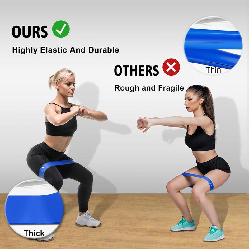 Resistance Bands for Working Out, Exercise Bands Resistance Bands Set with 5 Resistance Levels, Multi-Colored Workout Bands for Indoor and Outdoor Fitness, Leg Strength Training, Rehab, Yoga