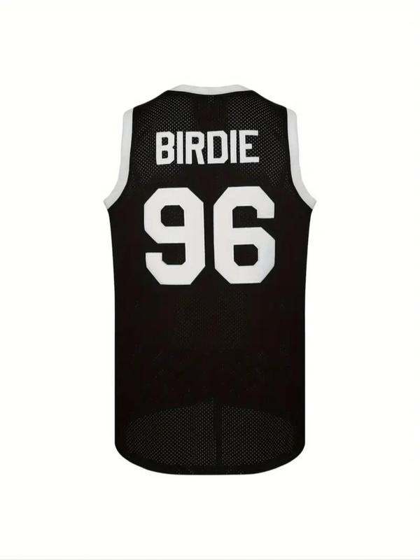 Men's Letter & Number Embroidery Contrast Binding Tank Jersey, Fall Outfits, Fallfreshness Loose Sporty Breathable Sleeveless Vest, Men's Sportswear for Summer