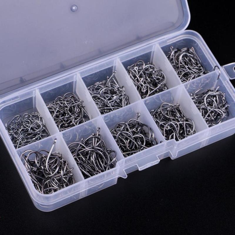 500Pcs High-carbon Steel Fishing Hooks Set Circle Hooks