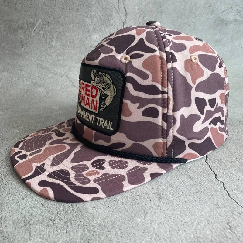 ( Super Sale ) Redman Tournament Trail Retro Camo Snapback Hat with Rope Brim, Outdoor Sports Cap for Fishing, Hunting, Travel, Camping, Perfect Gift for Dad or Boyfriend