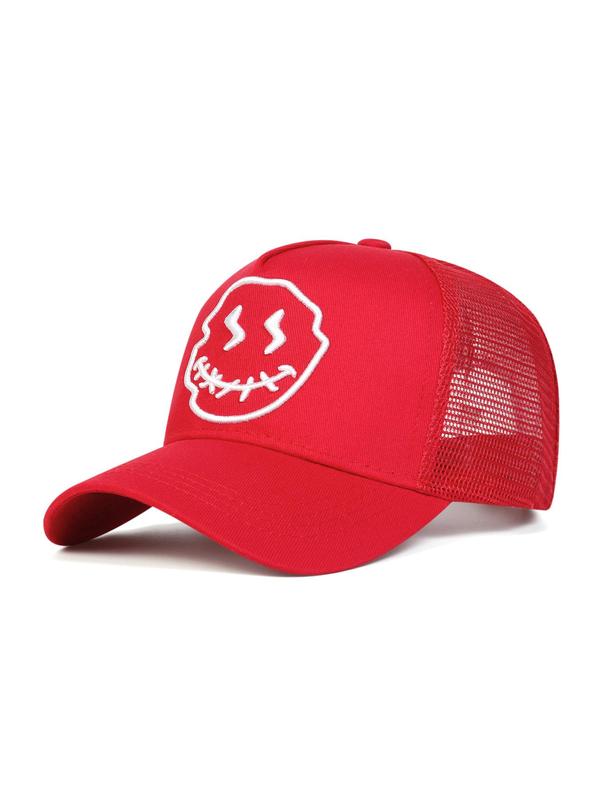 Cartoon Face Embroidered Baseball Cap, Casual Outdoor Sports Hat for Men & Women, Fashion Accessories for Daily Wear