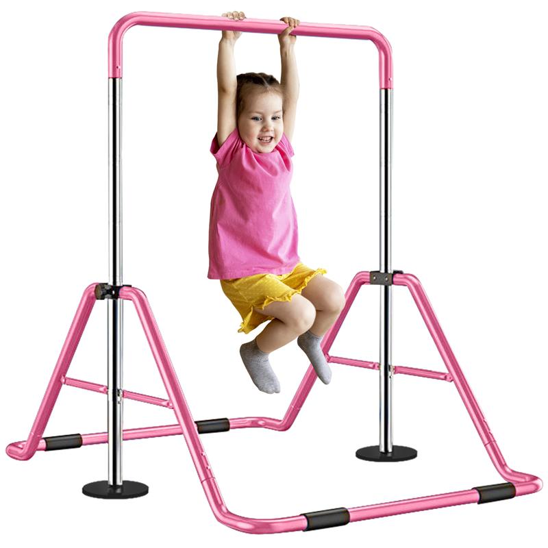 Naudacaa Gymnastic Bars for Kids with Adjustable Height, Folding Gymnastic Training Kip Bar, Junior Expandable Horizontal Monkey Bar for Home