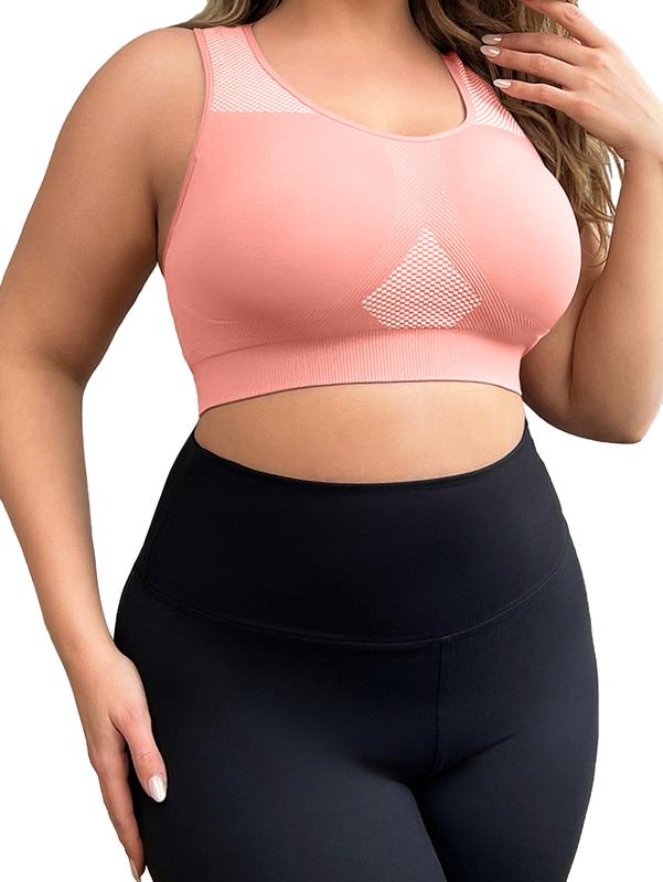 3 PCS Women's Plus Size Sports Bra, Plus Size Yoga Sports Underwear , Removable Bra Pads, Comfortable and Breathable, Everyday Bra, wireless