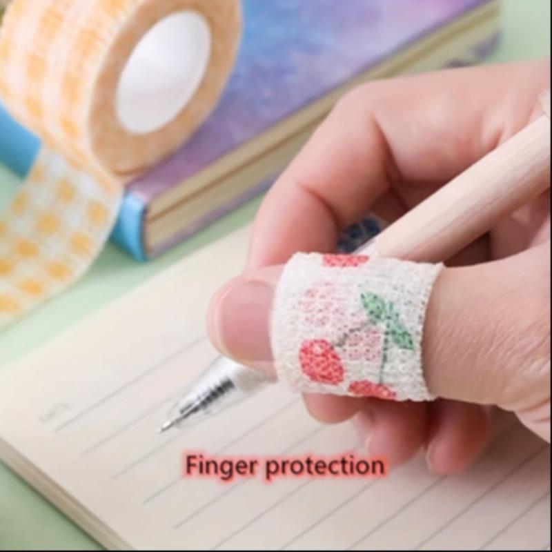 Random Color Self-adhesive Bandage, 6 Counts set Outdoor Sports Protective Tape, Office Writing Finger Protection Bandage