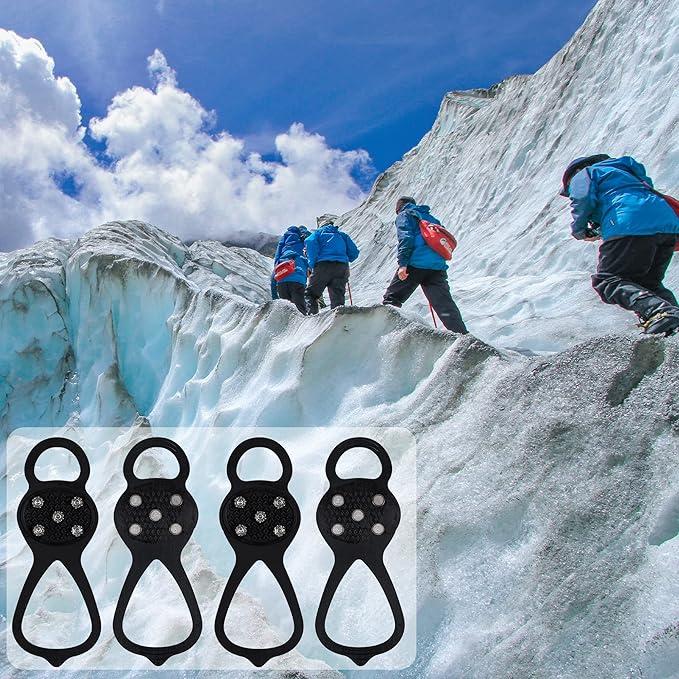 Product discount:2 Pairs Non Slip Gripper Spike Ice Traction Cleats Walk Traction Cleat Ice Snow Grips for Shoes, Boot with 5 Steel Studs Crampons