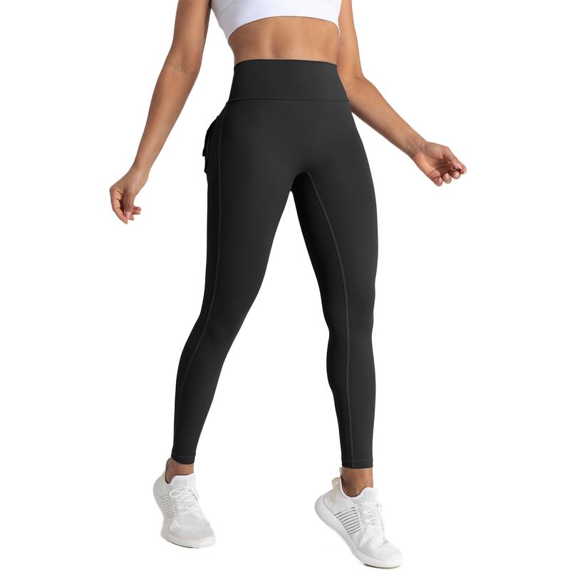 Women's Workout Leggings with Pockets, High Waist and V-Cross Back Butt Lifting for Gym and Yoga