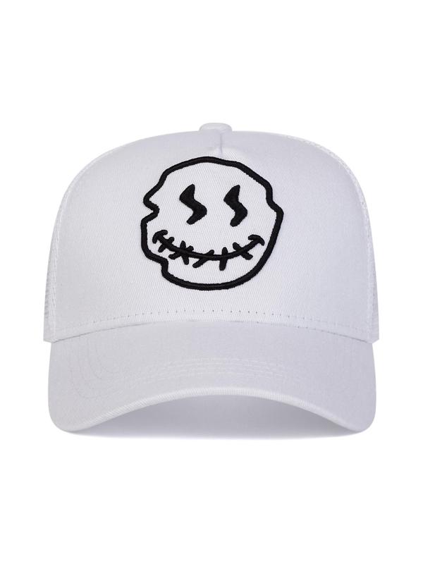 Cartoon Face Embroidered Baseball Cap, Casual Outdoor Sports Hat for Men & Women, Fashion Accessories for Daily Wear