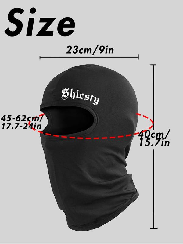 Sporty Unisex Letter Print Balaclava, Breathable Face Cover for Riding and Outdoor Sport, Sports & Outdoor Clothing Accessories for Men & Women