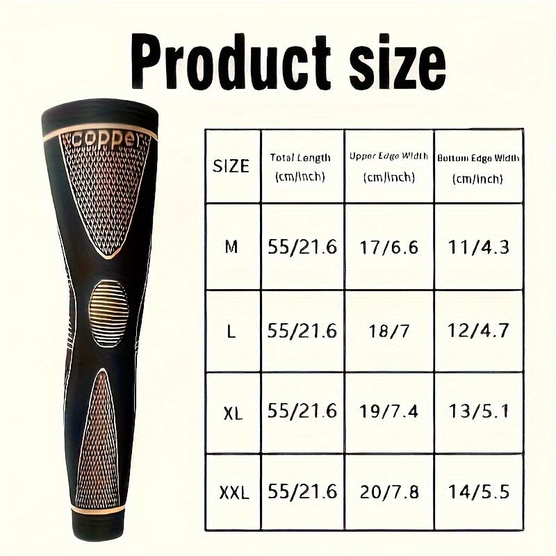 2 Pieces Full Leg Warmer, Long Copper Compression Leg Warmer, Suitable for Basketball, Tennis and Golf Sports