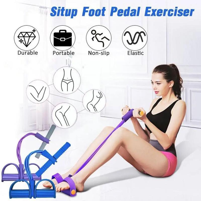 Women Men Multi-Function Tension Rope Fitness Pedal Exerciser Rope Pull Bands