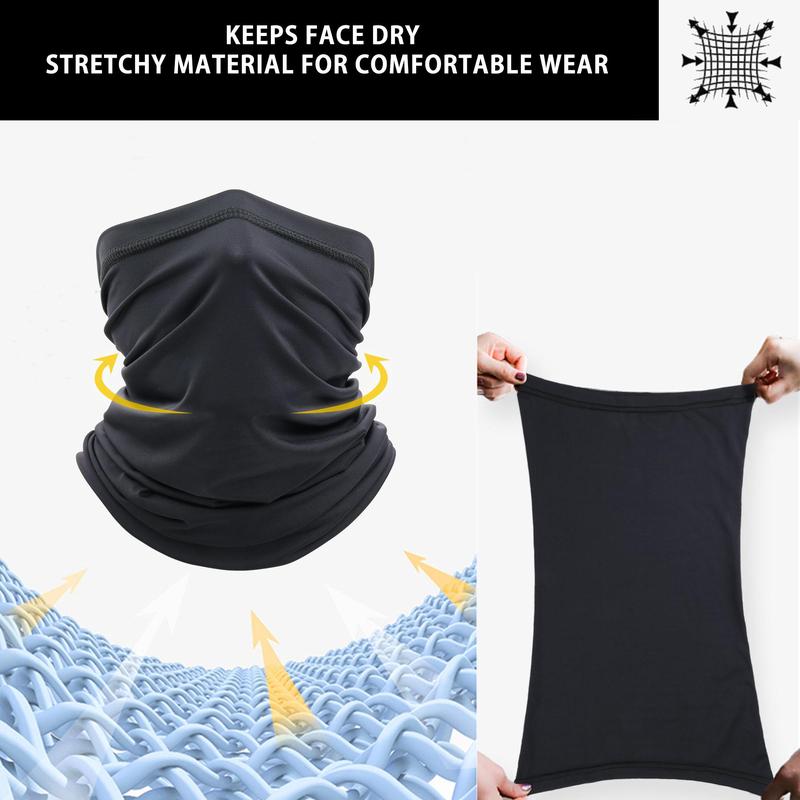 Cycling Neck Gaiter (5 Counts), Breathable Cooling Neck Gaiter, Sports Face Mask, Elastic Scarf Face Cover for Outdoor Riding Motorcycle Hiking Camping