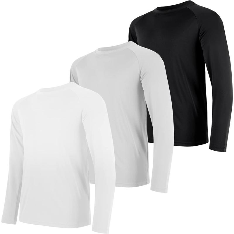 Long Sleeve Shirts for Men Quick Dry Moisture Wicking Sun Protection Workout Mens Long Sleeve Tee Shirts