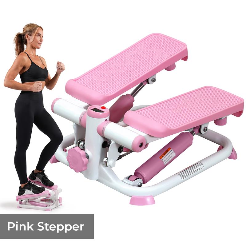 Mini Steppers for Exercise with Resistance Bands, Stair Stepper Machine for Home Exercise w  LCD Monitor, Compact & Space-Saving Workout Equipment for Fitness Mini Gym