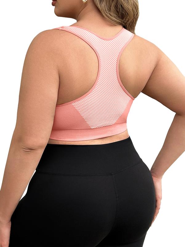 3 PCS Women's Plus Size Sports Bra, Plus Size Yoga Sports Underwear , Removable Bra Pads, Comfortable and Breathable, Everyday Bra, wireless