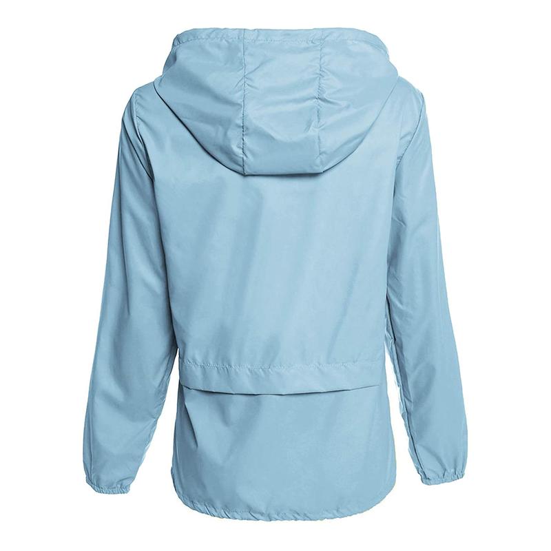 Women Raincoats Long Sleeve Hooded Windproof Cycling Hiking Rain Jacket Sportswear