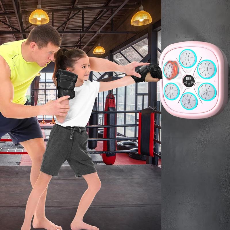 Music Boxing Machine with Boxing Gloves, Wall Mounted Smart Bluetooth Music Boxing Trainer, Electronic Boxing Target Workout Punching Equipment for Home, Indoor and Gym smart bluetooth lead electronic