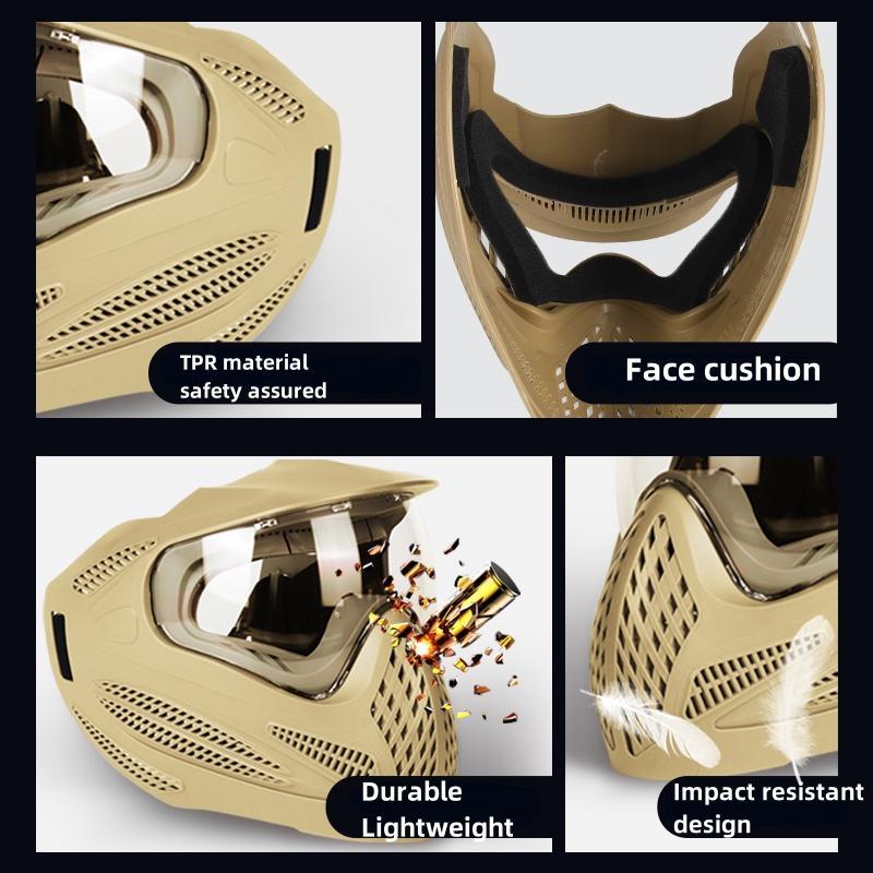 Full Face Protective Mask, High Clearance Enhanced Lens Mask, Breathable Sponge Mask for Outdoor Real CS Dance Party Movie Props Outdoor Cycling Tactical Competition Survival Game