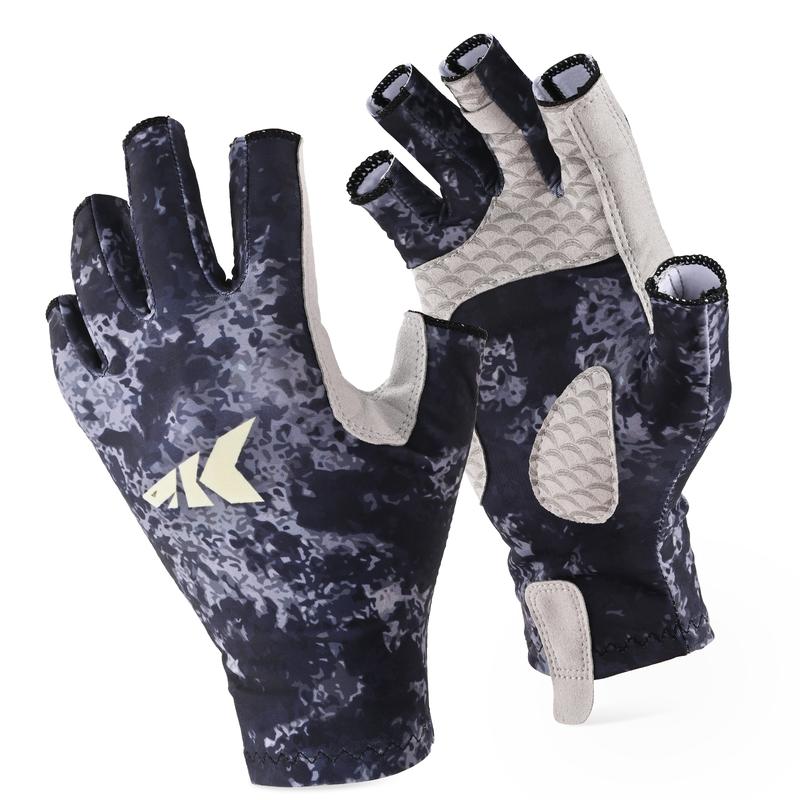 KastKing La Sal Fishing Gloves UPF50+ Sun Gloves UV Protection Fingerless Gloves Men Women for Outdoor, Kayaking, Rowing, Paddling, Canoeing, Hunting