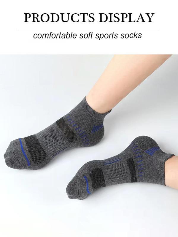 Men's Striped Print Athletic Socks, Soft Comfortable Breathable Sports Socks, Athletic Socks for Men, Compression Socks, Men's Sport & Outdoor Clothing for All Seasons