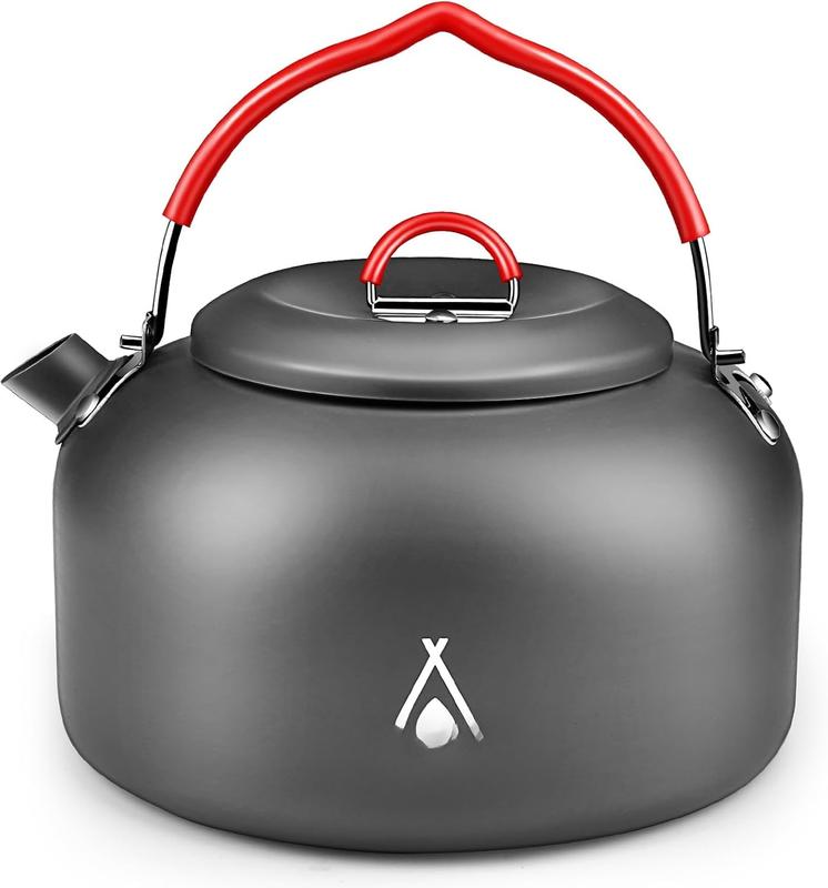 1.4L Kettle Teapot, Portable Camping Coffee Pot, Hard-Anodized Aluminum Camping Kettle, Compact  Kettle for Stove Top, Outdoor, Hiking, Camping, Picnic and Traveling.