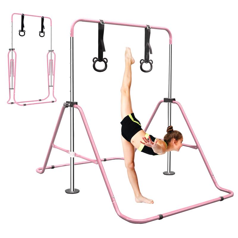 Multi-Functional Adjustable Height Children's Horizontal Gymnastic Bar With Bear Rings