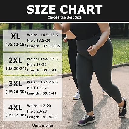 OLENNZ 2 pack Plus Size Leggings for Women Stretchy X-Large-4X High Waist Super Soft Workout Yoga Pants