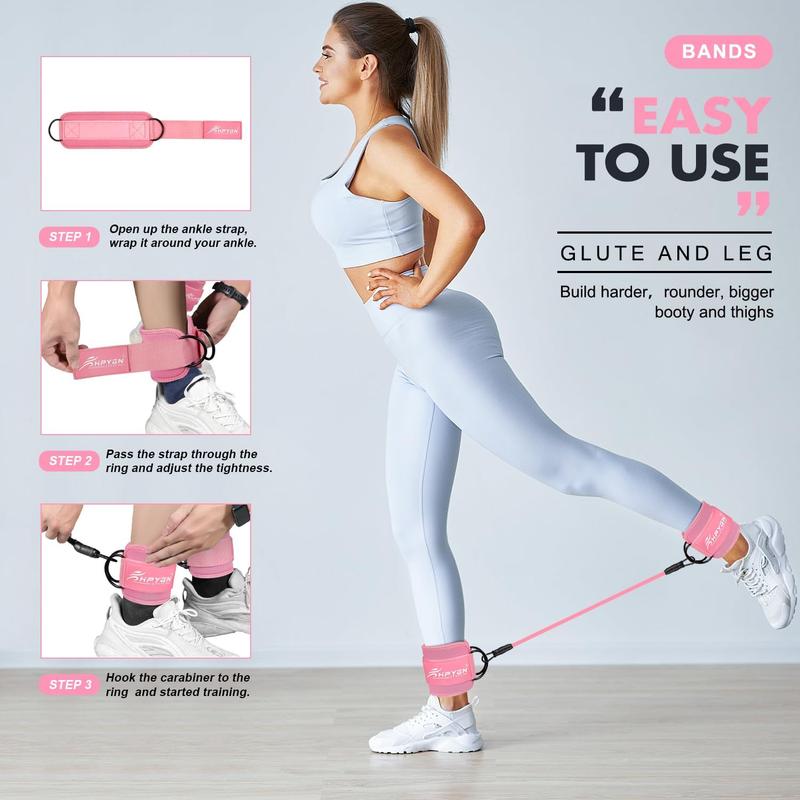 Ankle Resistance Bands, Ankle Bands for Working Out with Cuffs, Resistance Bands for Leg Butt Training Workout Equipment for Kickbacks Hip Gluteus Training Exercises, Ankle Strap with Exercise Bands resistant  bands