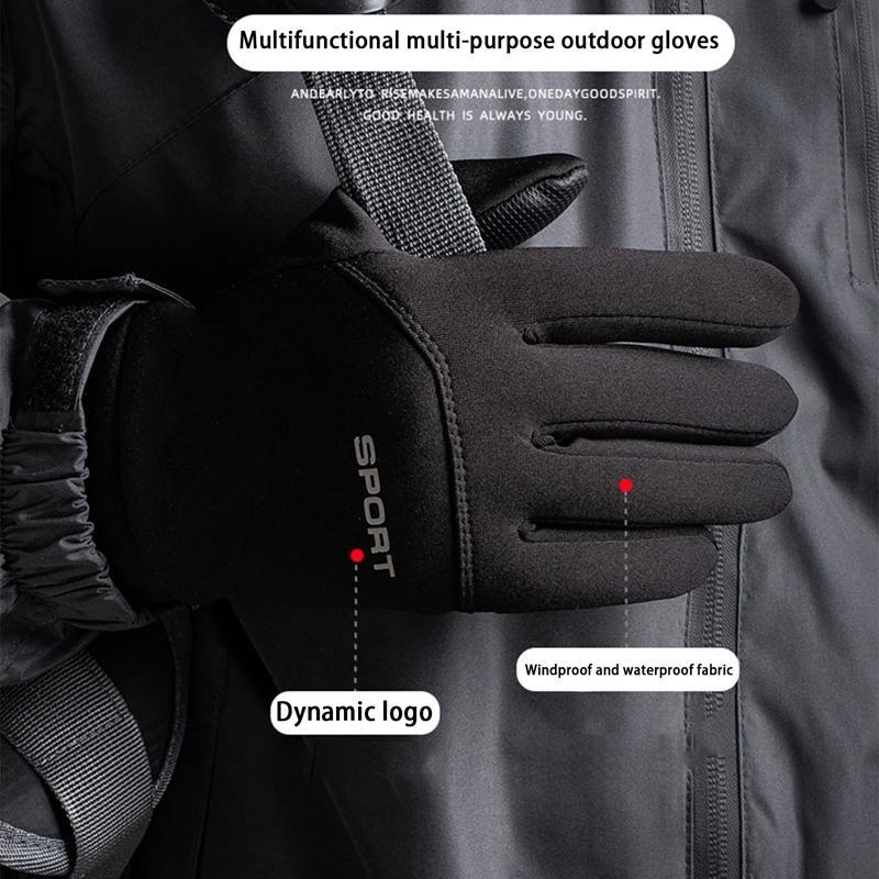 1 Pair Winter Warm Gloves, Outdoor Sports Windproof Waterproof Non Slip Touch Screen Gloves, Sports Gloves for Men & Women, Gym Accessories