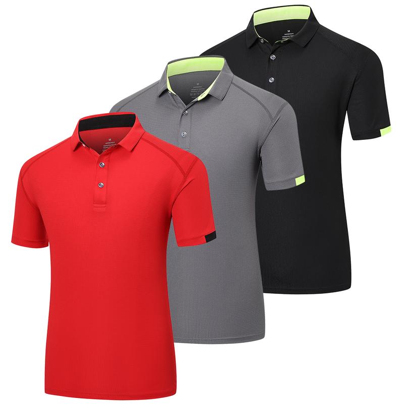 3 Pack Men's Polo Shirts Short Sleeve Breathable Golf Polo Shirts Men's Running Sports T-Shirts