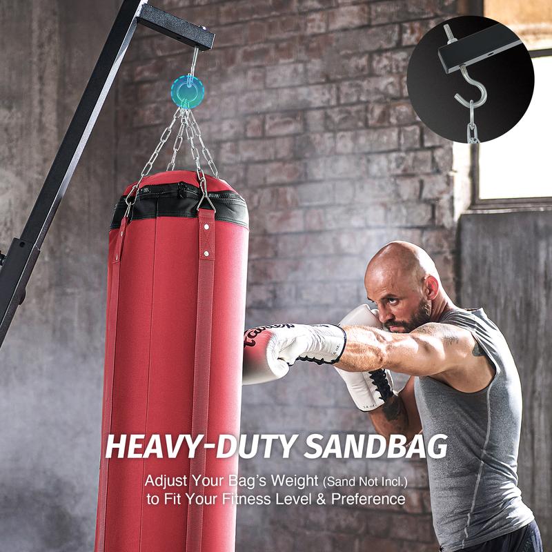 ZELUS Punching Bag Kit Heavy Duty Bag Stand and Sandbag for Home Gym 220lb Max