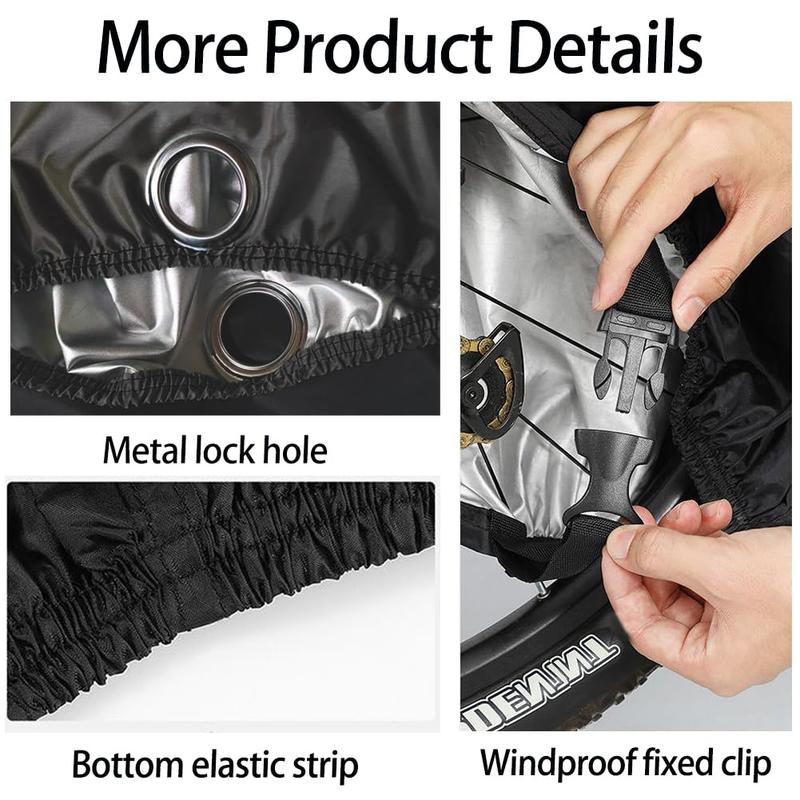 Bike Covers for 2 or 3 Bikes, 2XL Large Outdoor Waterproof Bicycle Covers with Lock Hole