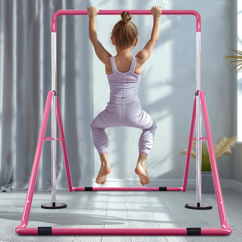 Naudacaa Gymnastic Bars for Kids with Adjustable Height, Folding Gymnastic Training Kip Bar, Junior Expandable Horizontal Monkey Bar for Home