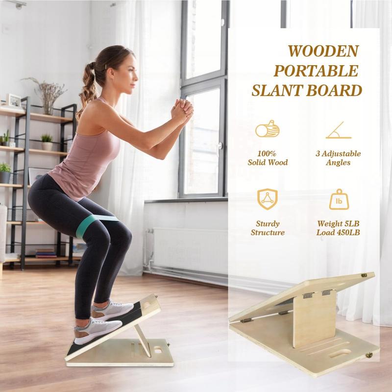 The wooden inclined board that is effective for the training of legs, waist, joints and ligaments in fitness exercises.