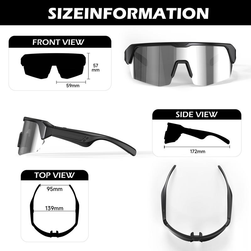 Smart Glasses,cycling glasses, Polarized Bluetooth SunglassesBuilt-in Mic & Speakers, Voice Assistant, UVProtection Audio Sun Glass