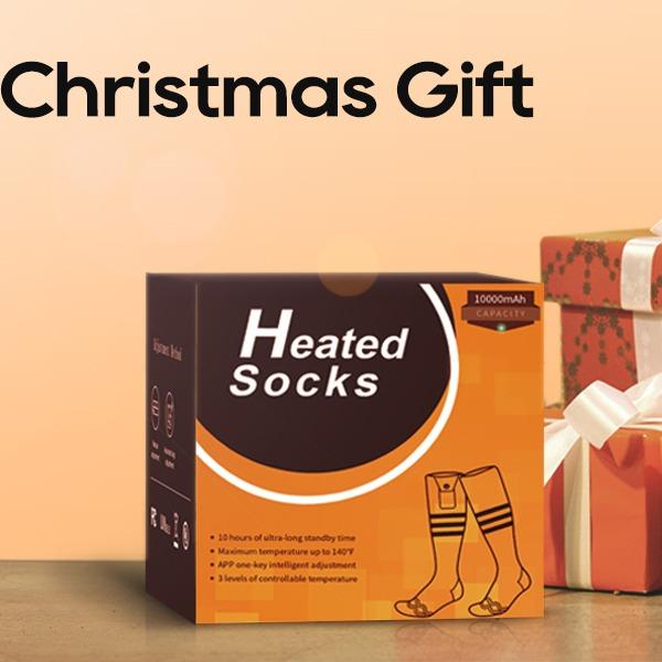 Rechargeable Heated Socks with 5000mAh*2 Batteries for Men and Women, Washable, APP Control Electric Winter Socks for Hiking