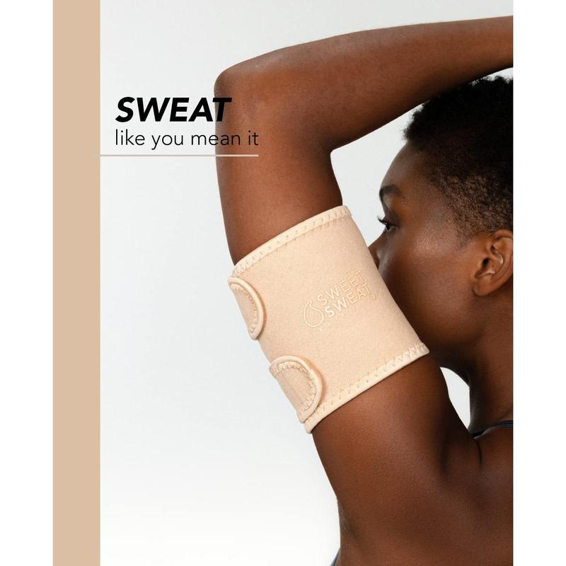 Sweet Sweat Arm Trimmers for Men & Women | Increases Heat & Sweat Production to The Bicep Area | Includes Mesh Carrying Bag (Stone, Large)