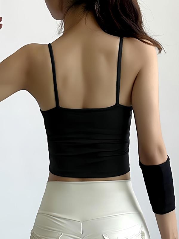 Women's Solid Backless Sports Vest, Casual Comfy Breathable Sports Cami Top for Yoga Gym Workout, Ladies Sportswear for All Seasons