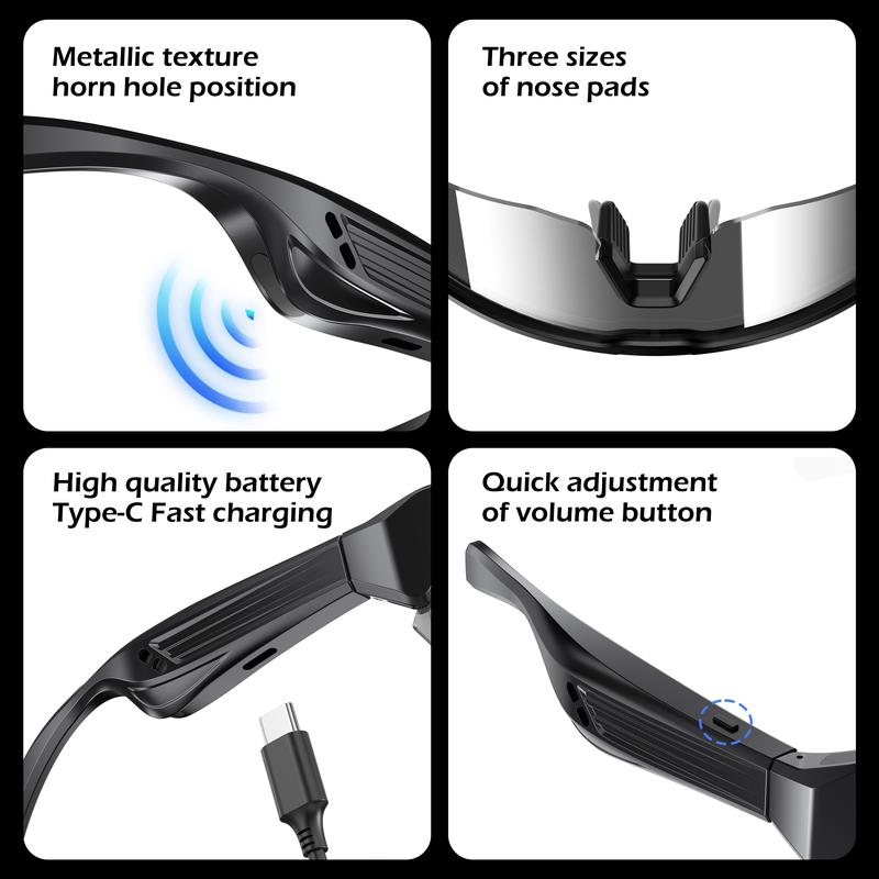 Smart Glasses,cycling glasses, Polarized Bluetooth SunglassesBuilt-in Mic & Speakers, Voice Assistant, UVProtection Audio Sun Glass