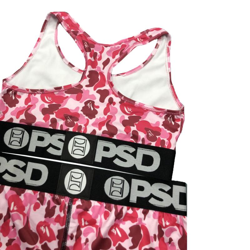 Hot Sale Women Sports Fitness PSD Underwear Set, Comfortable Breathable Quick Dry Two-piece Set, Sports Boxer Set, Sexy, Unique Shark Pattern Tops and Underwear