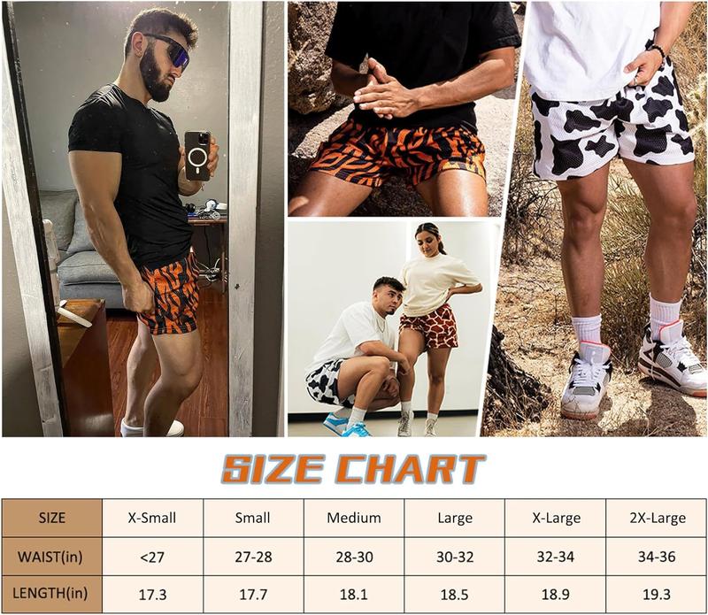 Mens Casual Graphic Print Shorts Mesh Fashion Workout Athletic Shorts for Men with Pockets Menswear Outdoor Polyester jortsmen Breathable Fabric